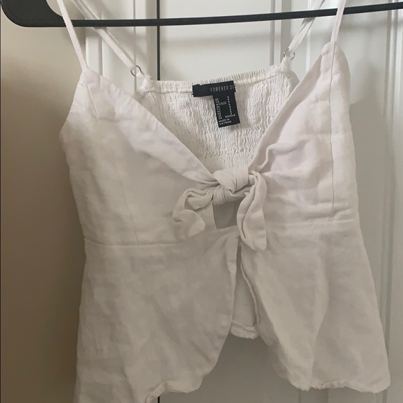 White Forever 21 cropped tank top - Picture 1 of 3